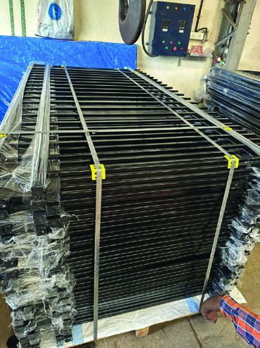 Packed fence panels ready for shipping