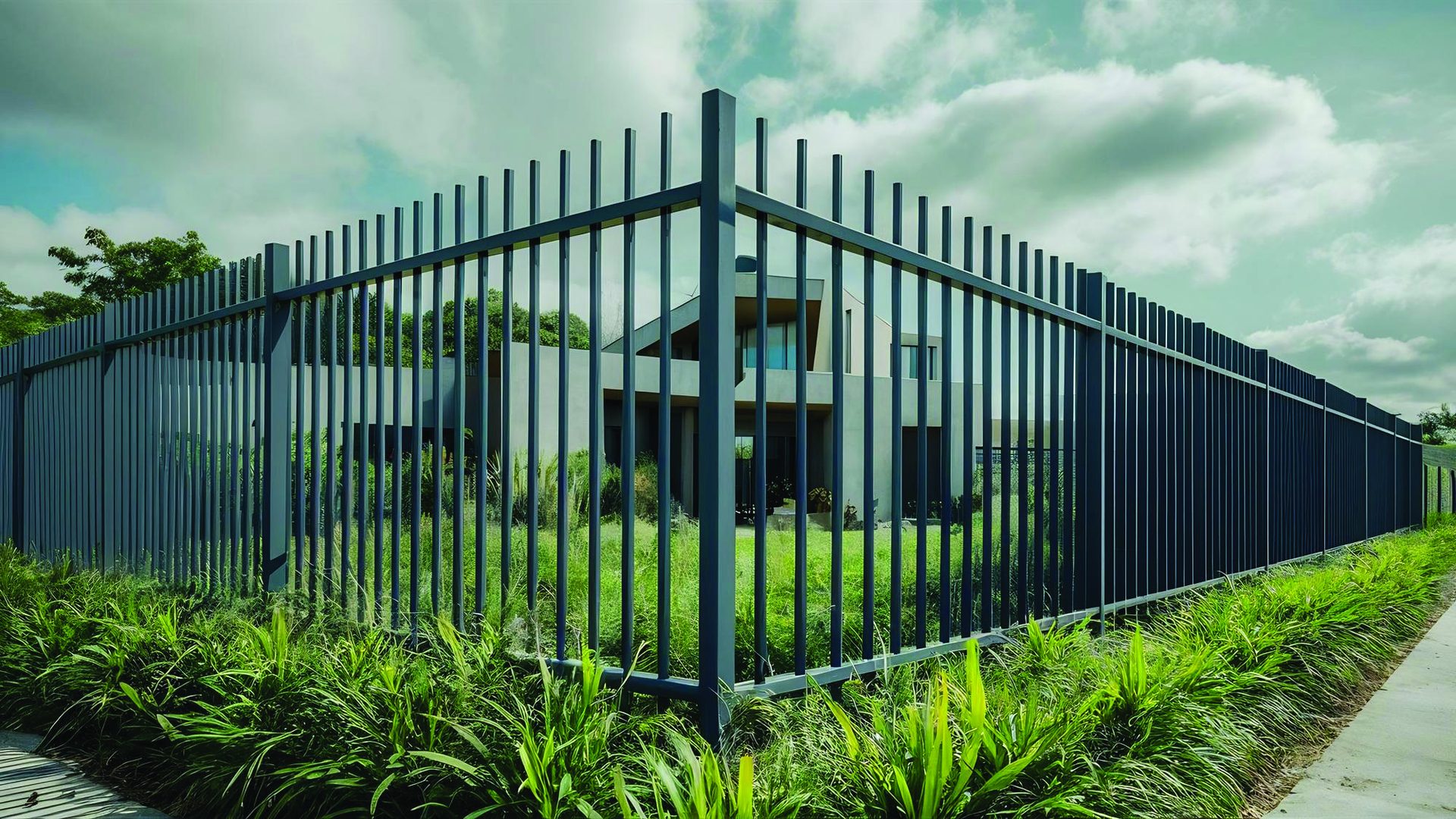 Ornamental gates at a residential estate entrance